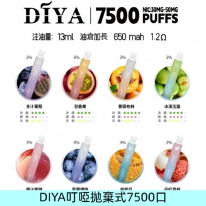 DIYA叮啞7500口拋棄式可充電大容量一次性電子煙