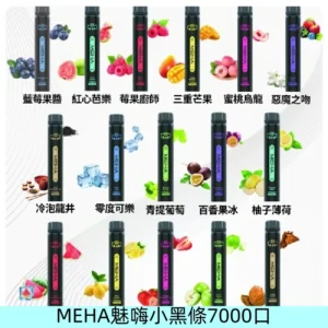 MEHA X Bar魅嗨小黑條7000口拋棄式|一次性電子煙#新品上市#